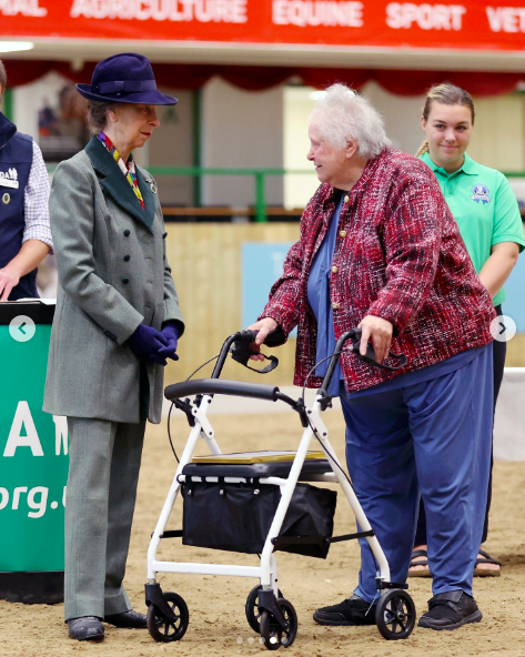 Princess Anne engaging with RDA participants and volunteers at the Riding for the Disabled Association (RDA) National Championships, posted on July 13, 2024 | Source: Instagram/theroyalfamily