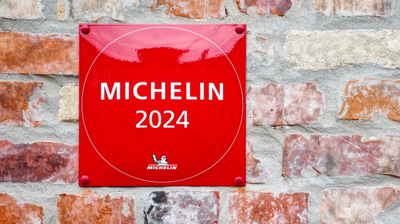 Michelin star sign on wall