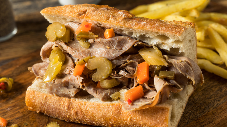 Italian beef sandwich