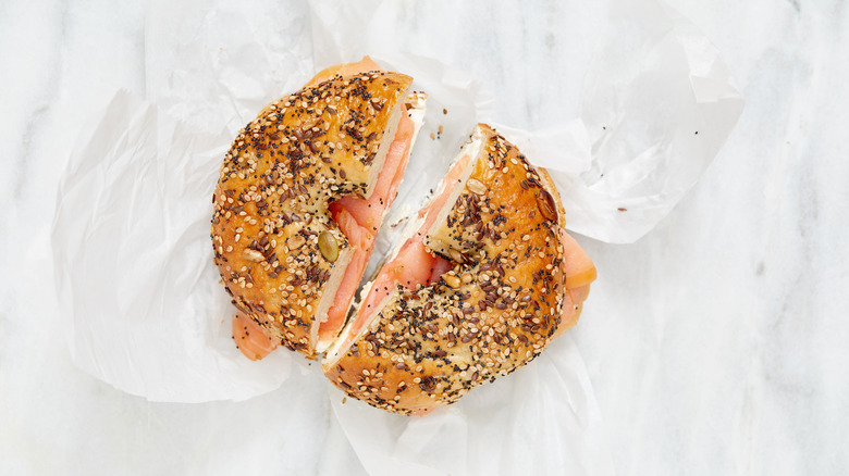 Bagel with lox and cream cheese