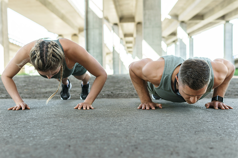 Man Performing Burpees